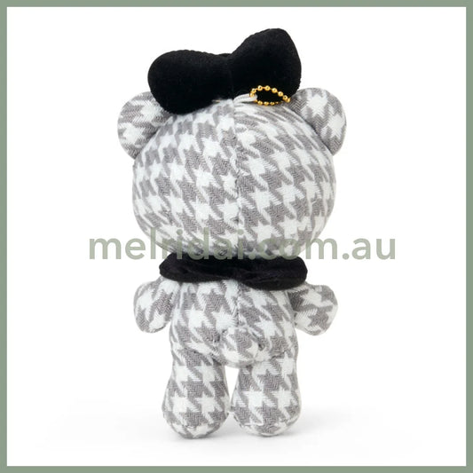 SANRIO | Hello Kitty Tiny Chum Mascot Holder Bag Charm Plush Keychain 90×60×155mm (Monochrome Girly Twin Coordinate)