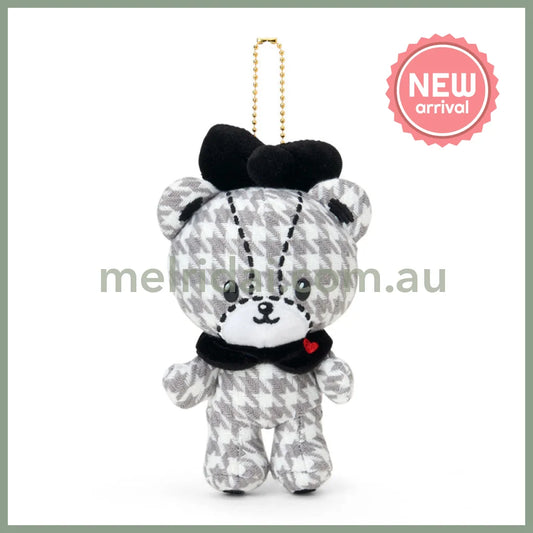 SANRIO | Hello Kitty Tiny Chum Mascot Holder Bag Charm Plush Keychain 90×60×155mm (Monochrome Girly Twin Coordinate)