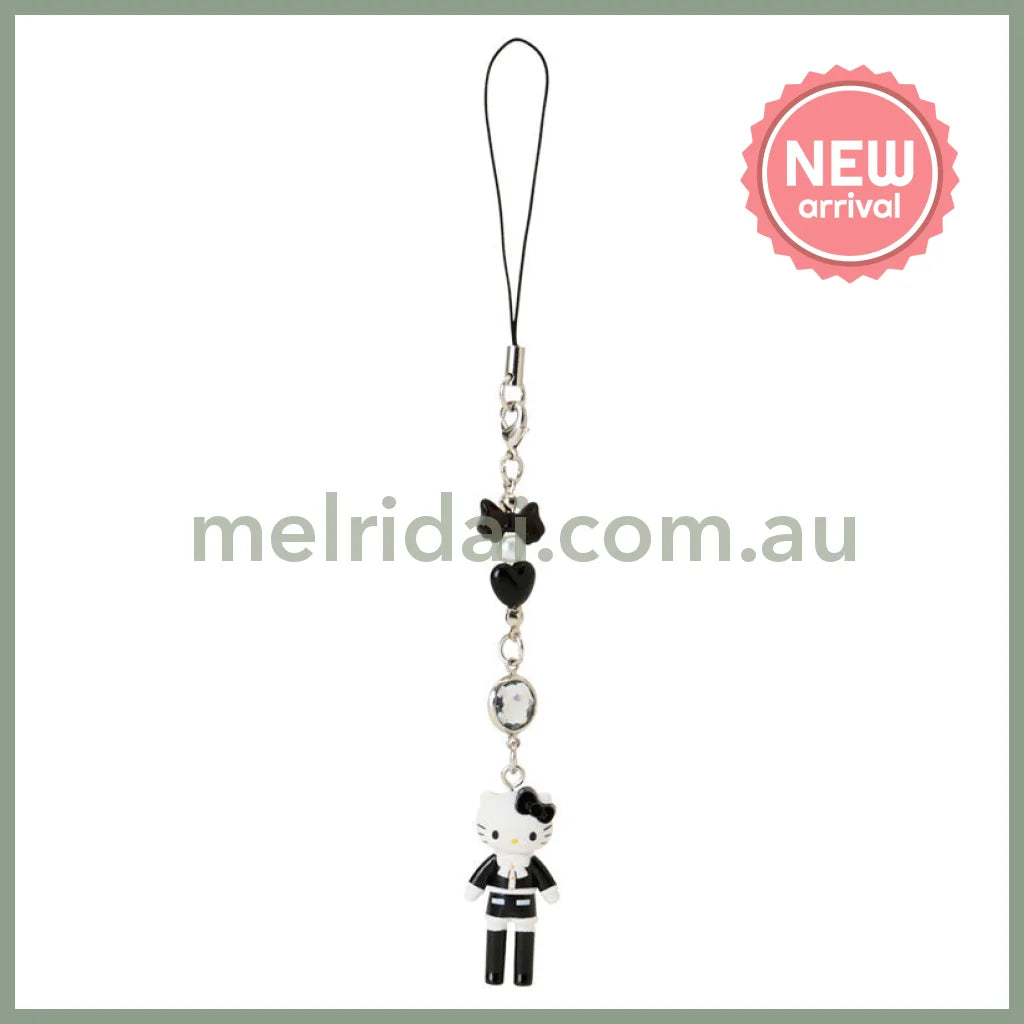 SANRIO | Hello Kitty Tweed Style Elegant Outing Strap Phone Charm 26×12×40mm (Sanrio Closet Collection)
