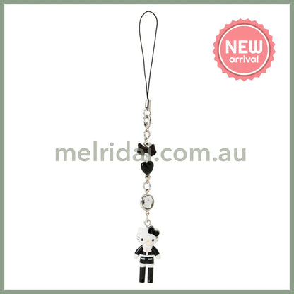 SANRIO | Hello Kitty Tweed Style Elegant Outing Strap Phone Charm 26×12×40mm (Sanrio Closet Collection)