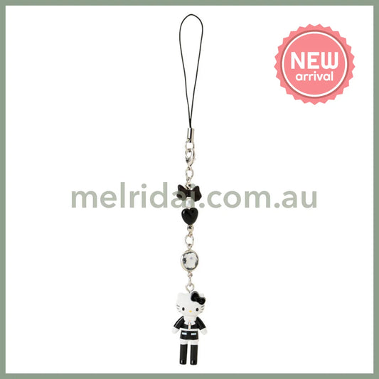 SANRIO | Hello Kitty Tweed Style Elegant Outing Strap Phone Charm 26×12×40mm (Sanrio Closet Collection)