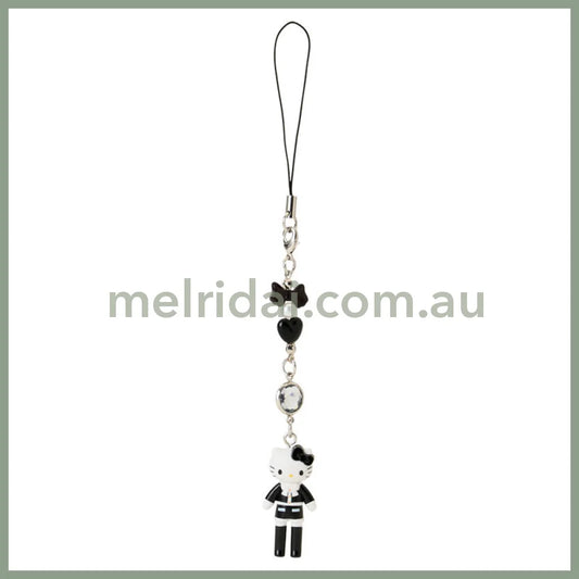SANRIO | Hello Kitty Tweed Style Elegant Outing Strap Phone Charm 26×12×40mm (Sanrio Closet Collection)