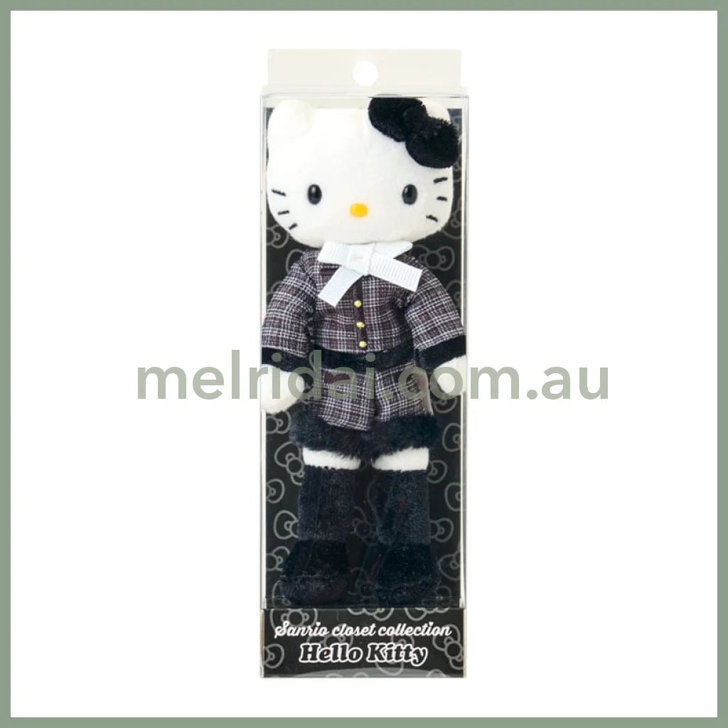 SANRIO | Hello Kitty Tweed Style Elegant Outings Mascot Holder Bag Charm Plush Keychain 80×35×150mm (Sanrio Closet