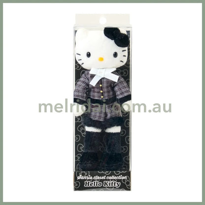 SANRIO | Hello Kitty Tweed Style Elegant Outings Mascot Holder Bag Charm Plush Keychain 80×35×150mm (Sanrio Closet