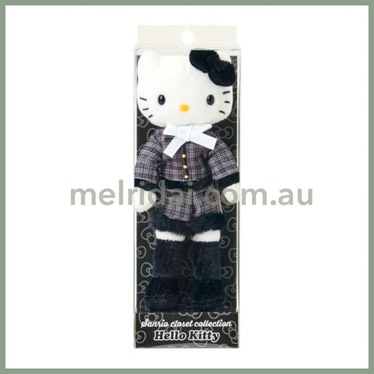 SANRIO | Hello Kitty Tweed Style Elegant Outings Mascot Holder Bag Charm Plush Keychain 80×35×150mm (Sanrio Closet