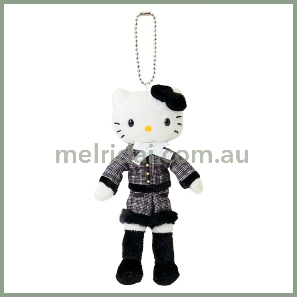 SANRIO | Hello Kitty Tweed Style Elegant Outings Mascot Holder Bag Charm Plush Keychain 80×35×150mm (Sanrio Closet