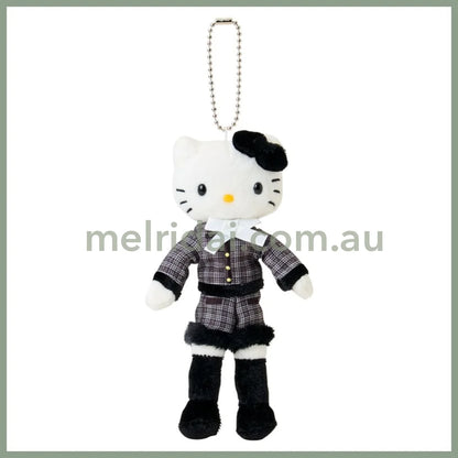 SANRIO | Hello Kitty Tweed Style Elegant Outings Mascot Holder Bag Charm Plush Keychain 80×35×150mm (Sanrio Closet