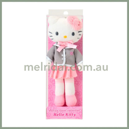 SANRIO | Hello Kitty Uniform Style Blazer Pleated Skirt Mascot Holder Bag Charm Plush Keychain 80×35×150mm (Sanrio
