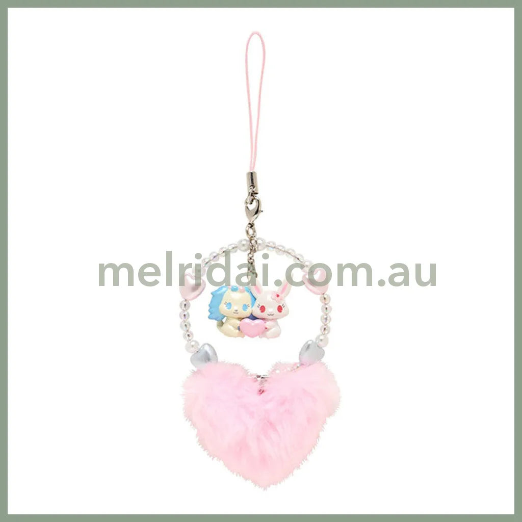 Sanrio | Jewelpet Strap Phone Charm 5.3×2×17Cm (Heisei-Born Character Fluffy Heart)