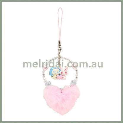 Sanrio | Jewelpet Strap Phone Charm 5.3×2×17Cm (Heisei-Born Character Fluffy Heart)