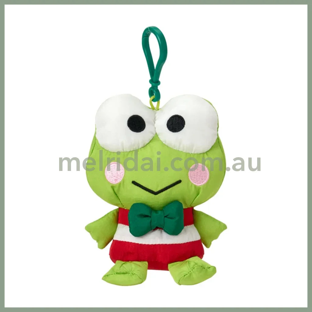 SANRIO | Keroppi Mascot Holder Plush Keychain 10cm x 9cm x 12cm (Fluffy Kids/Fuwasha Kids)