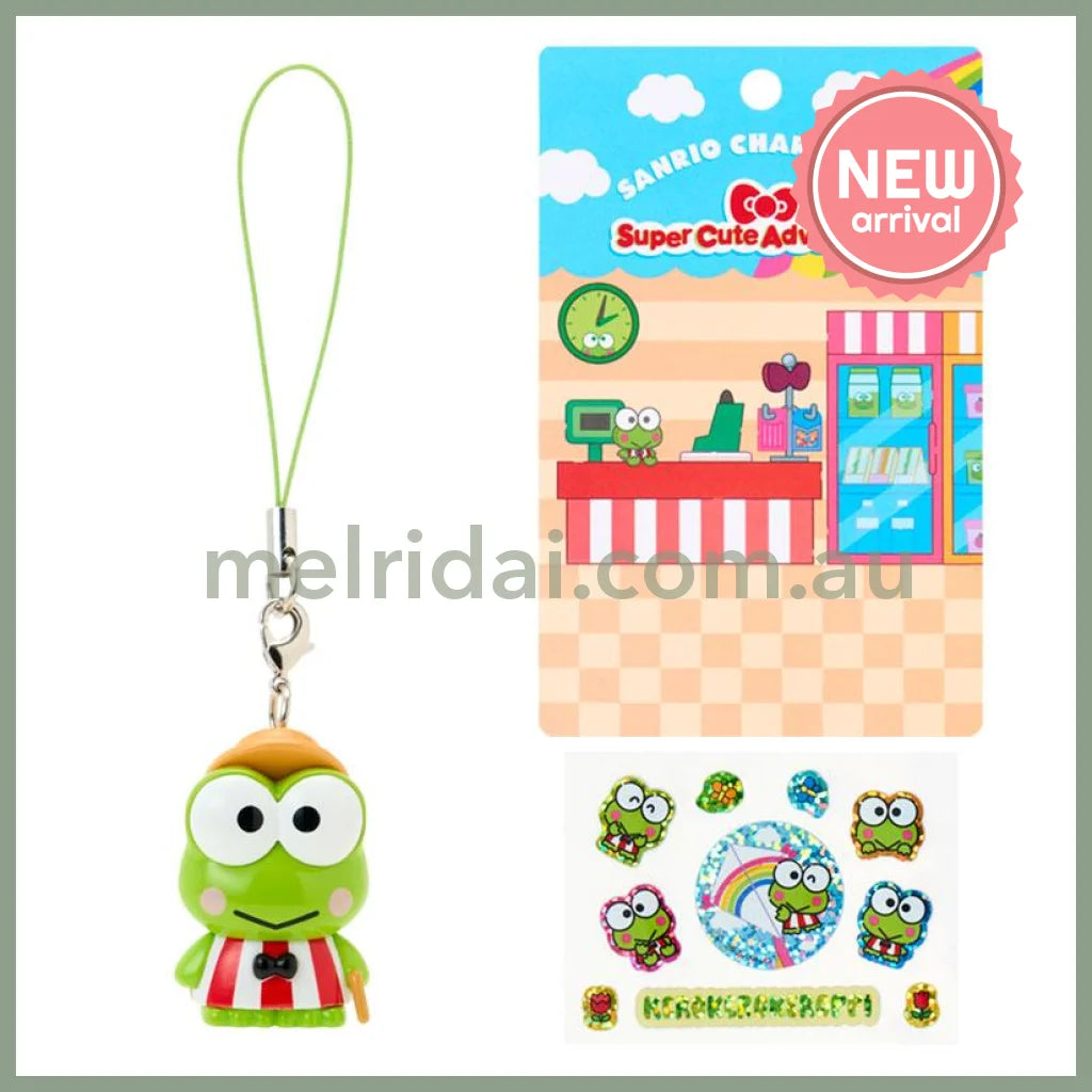 SANRIO | Keroppi Strap And Sticker Set 106x90x37mm (Super Cute Adventures My Dream Smartphone)