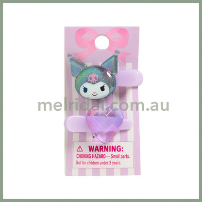 SANRIO | Kids Mini Hair Clip set 4.5 x 6.9 x 8.5cm (Kuromi)
