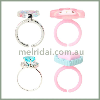 SANRIO | Kids Ring Set Characters Set of 16 with a Perfume-shaped Case (Sanrio Characters)