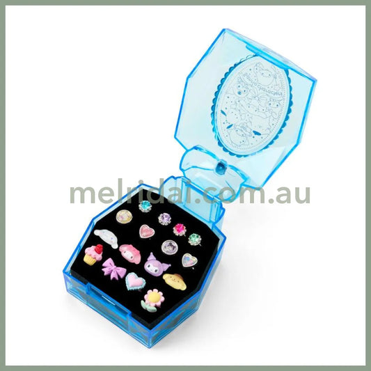 SANRIO | Kids Ring Set Characters Set of 16 with a Perfume-shaped Case (Sanrio Characters)