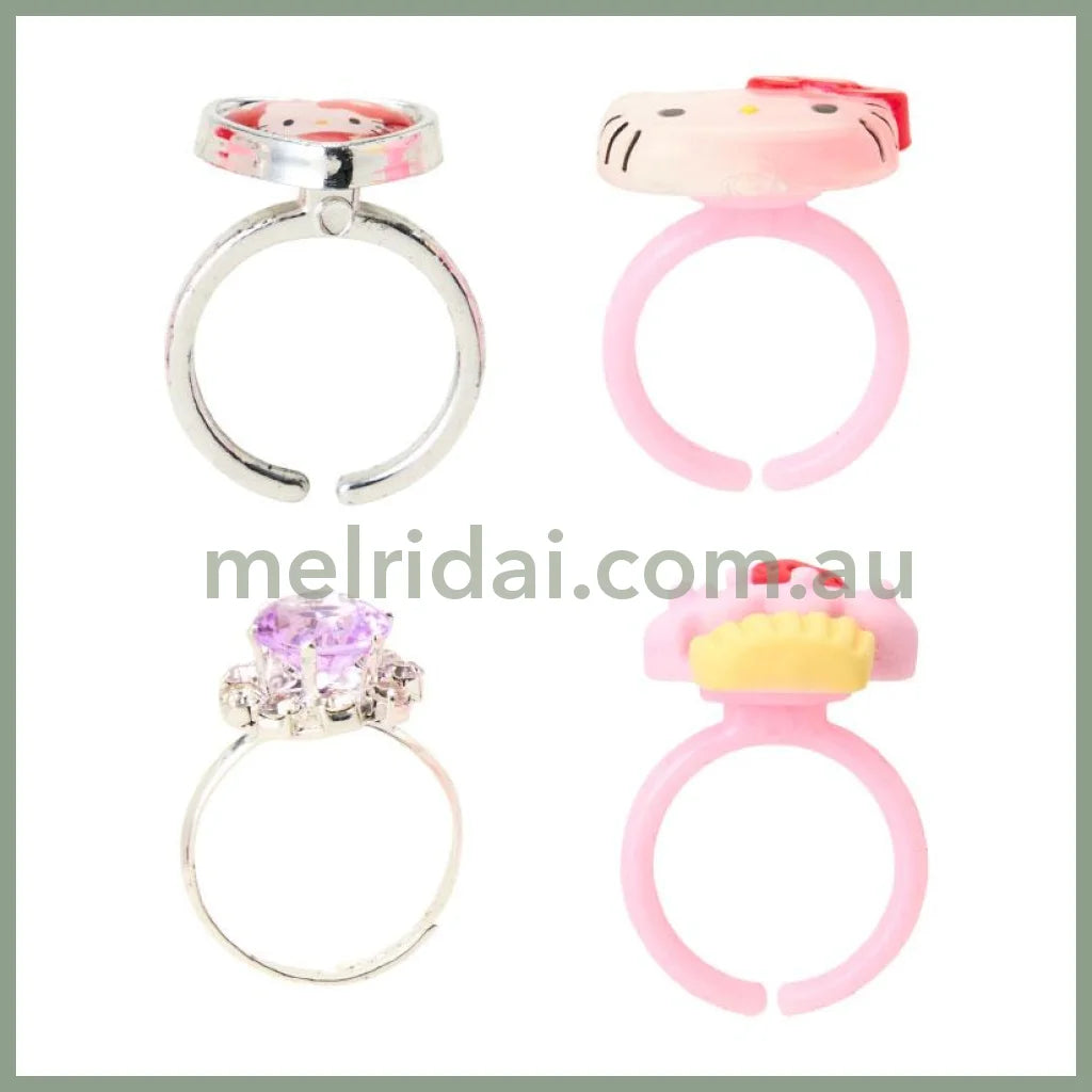 SANRIO | Kids Ring Set Characters Set of 16 with a Perfume-shaped Case (Hello Kitty)