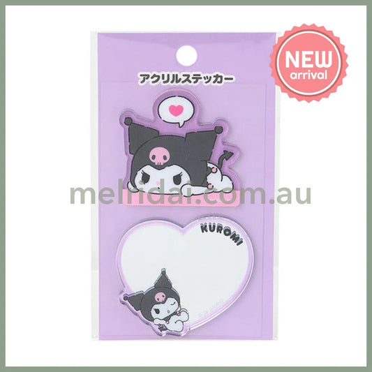 SANRIO | Kuromi Acrylic Sticker & Sticky Mirror Set 53×3×45mm