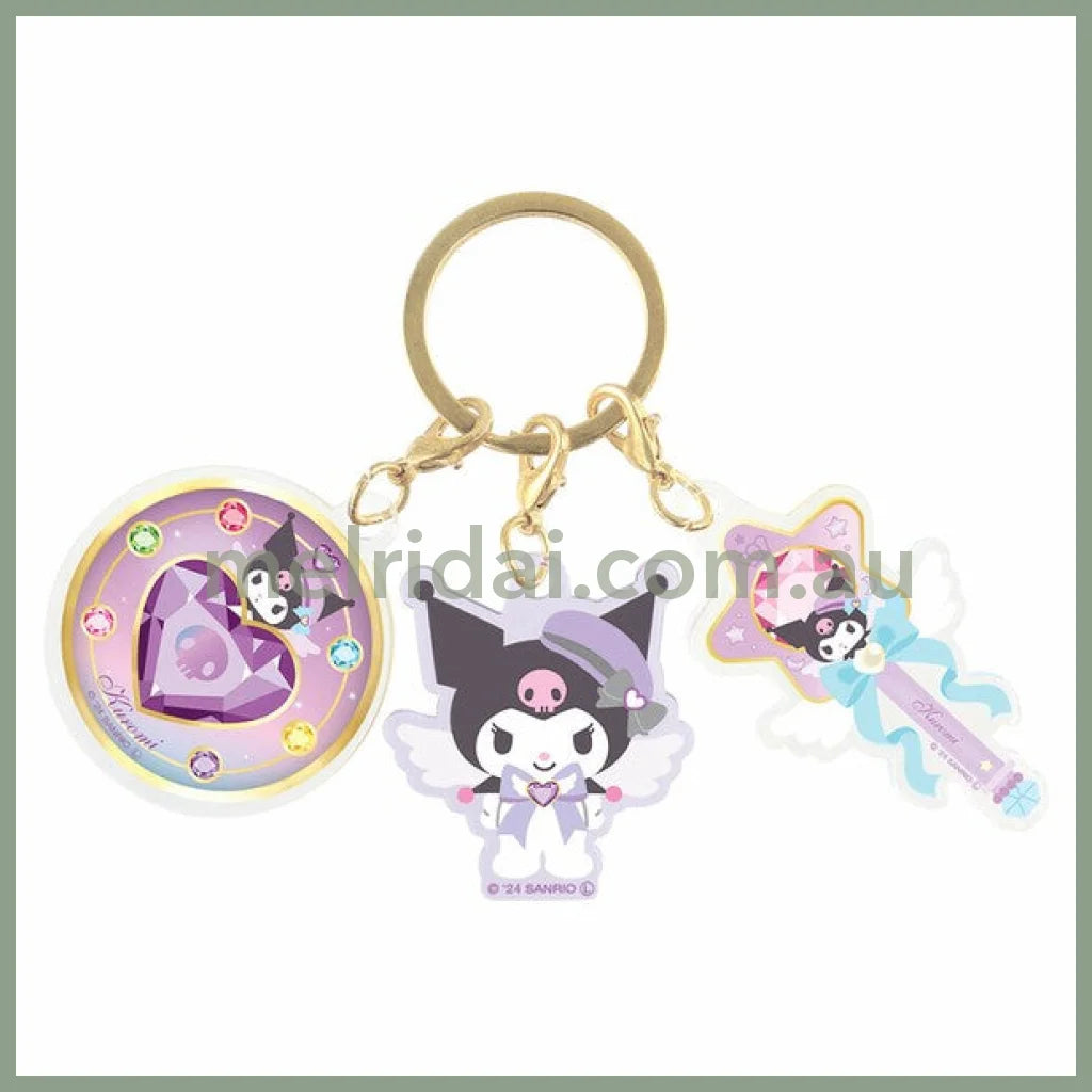 SANRIO | Kuromi Acrylic Three Charm Keychain 4 x 97 x 140mm (Magical Jewelry)