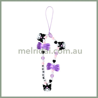 SANRIO | Kuromi Bead Strap with Mascot Phone Strap 50×8×160mm (Ribbon)
