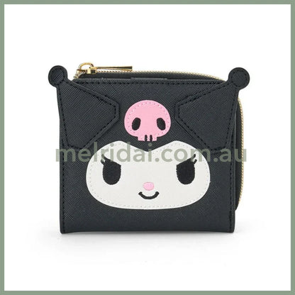 Sanrio | Kuromi Bi-Fold Wallet Face Shape W13.5×D2.5×H9.5Cm