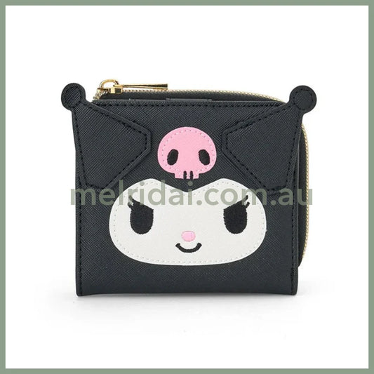 Sanrio | Kuromi Bi-Fold Wallet Face Shape W13.5×D2.5×H9.5Cm