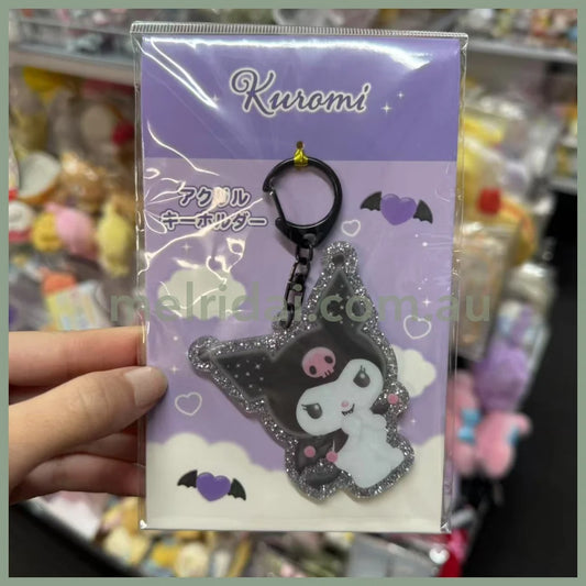 SANRIO | Kuromi Black Acrylic Keychain 6.5cm×3.7cm×0.3cm (Angel and Devil Serie)