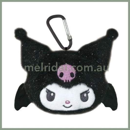 SANRIO | Kuromi Black Mini Pouch with Carabiner H70×W148×D35mm (Angel and Devil Serie)