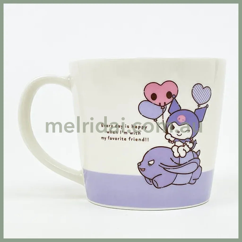 SANRIO | Kuromi Ceramic Mug Cup can be used in the microwave and dishwasher 80×Φ88mm (Milk Balloon)