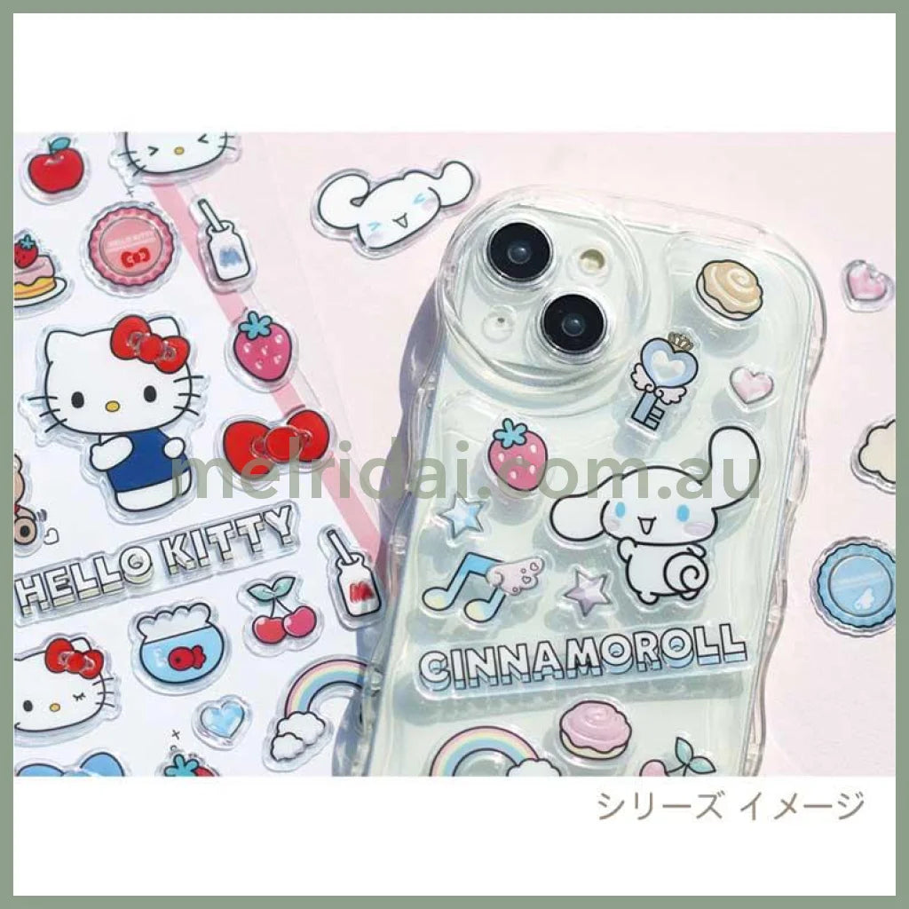 SANRIO | Kuromi Clear Plump 3D Sticker 175×90mm (Peta Mellow)