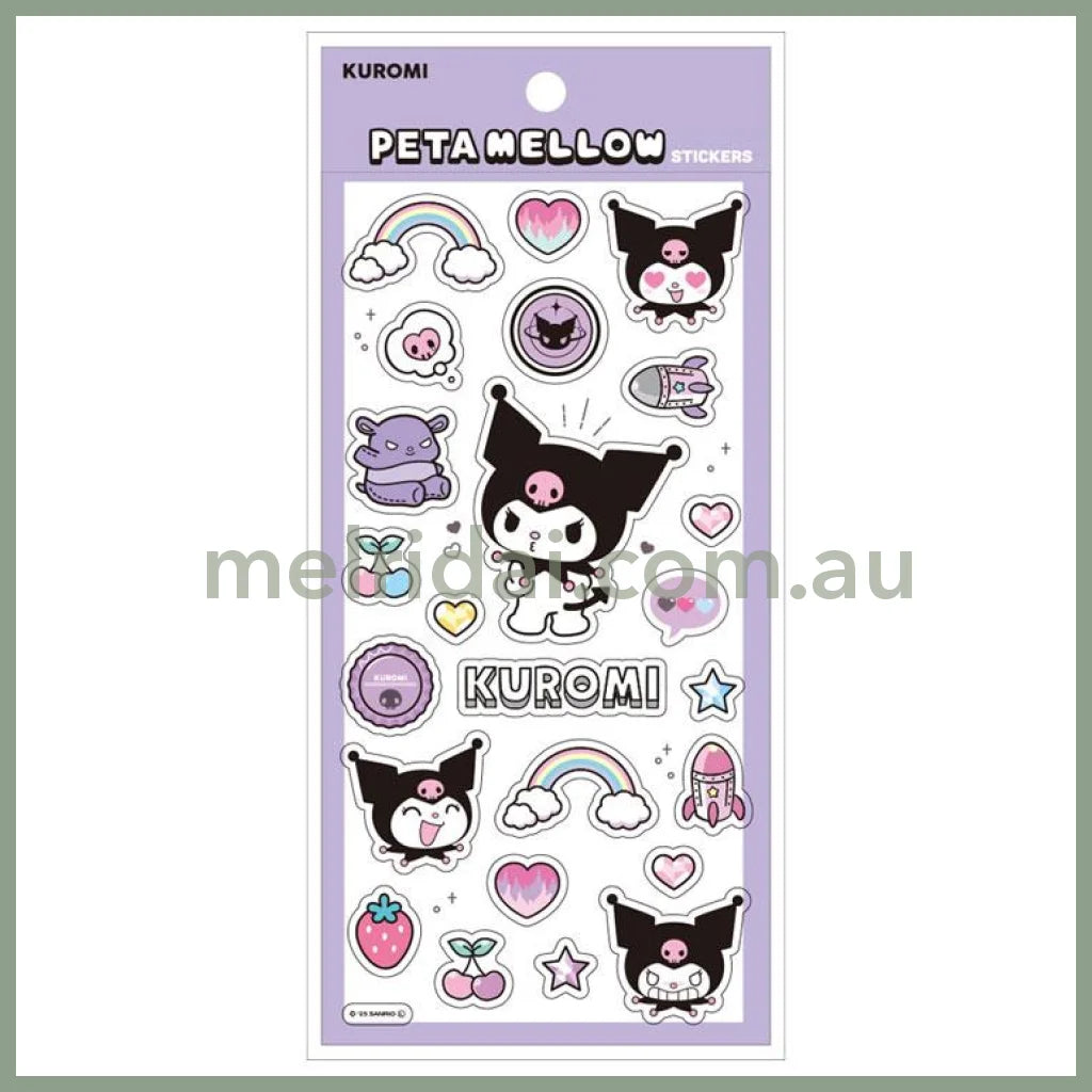 SANRIO | Kuromi Clear Plump 3D Sticker 175×90mm (Peta Mellow)
