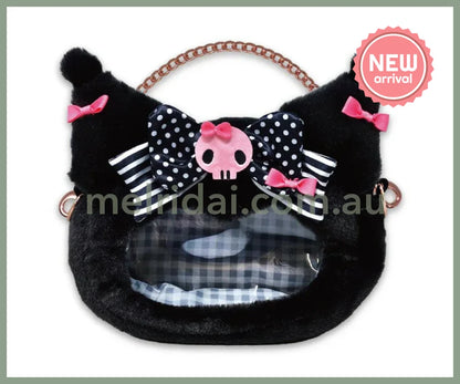 SANRIO | Kuromi Clear Window Pouch 15×20cm (My Melody 50th Anniversary & Kuromi 20th Anniversary/Black Pink Party)