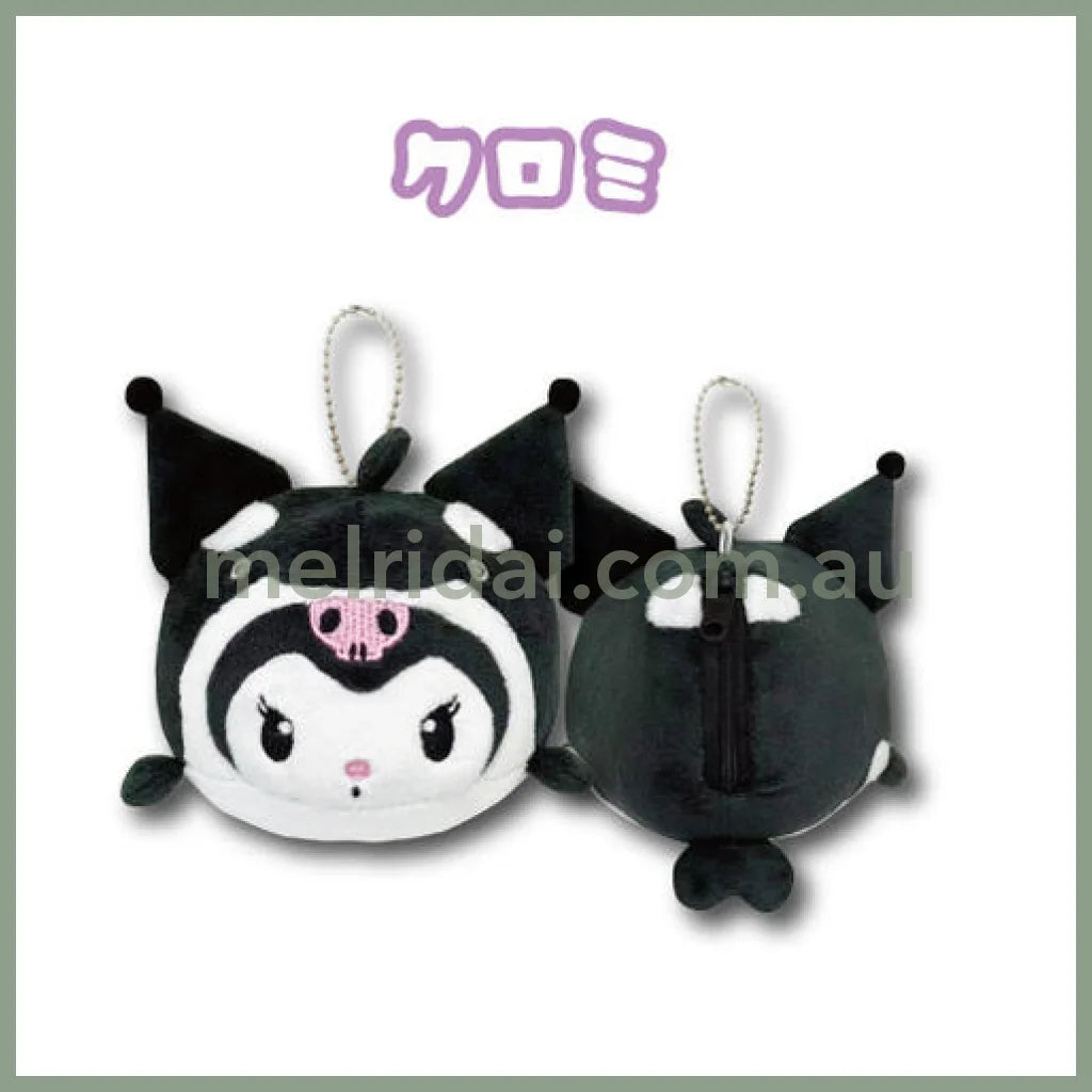 SANRIO | Kuromi Daifuku shaped Pouch Mascot Holder Plush Keychain Bag Charm H7.5×W10cm