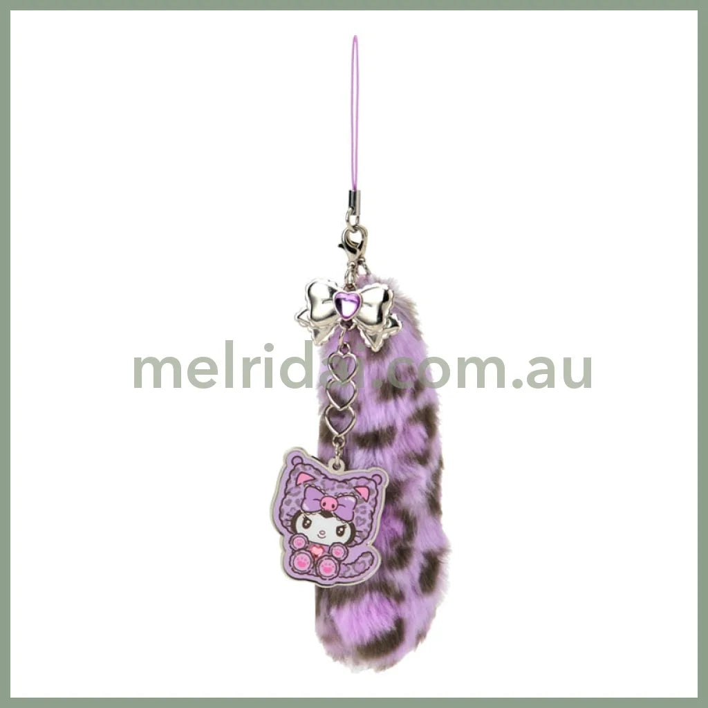 SANRIO | Kuromi Dangling Tail Mascot Strap 40×40×130mm (Leopard Gal Cat)