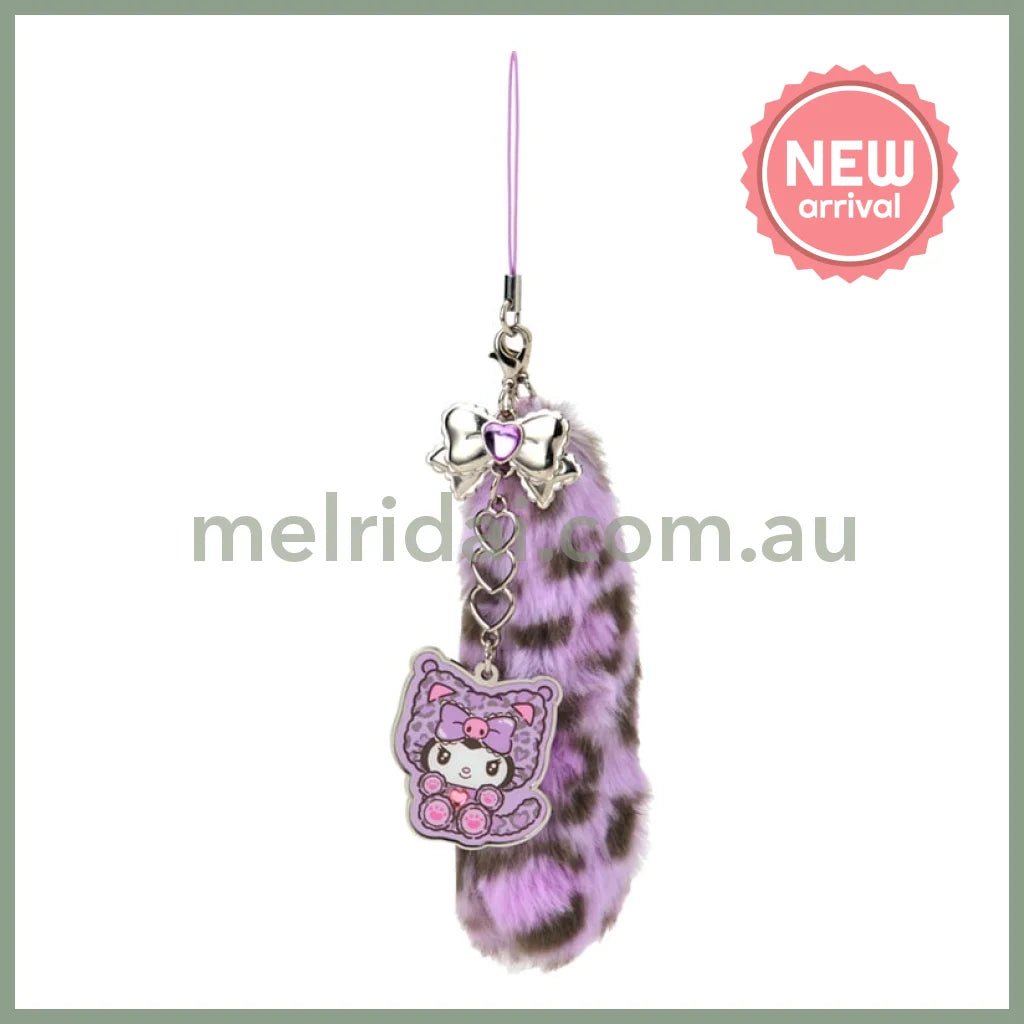 SANRIO | Kuromi Dangling Tail Mascot Strap 40×40×130mm (Leopard Gal Cat)