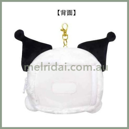 SANRIO | Kuromi Face Pass Case with Reel 104×128×40mm (Cheers Banzai Series)