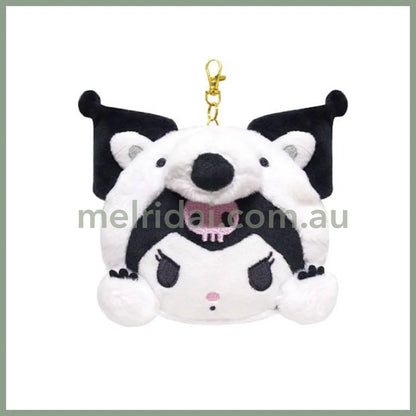 SANRIO | Kuromi Face Pass Case with Reel 104×128×40mm (Cheers Banzai Series)
