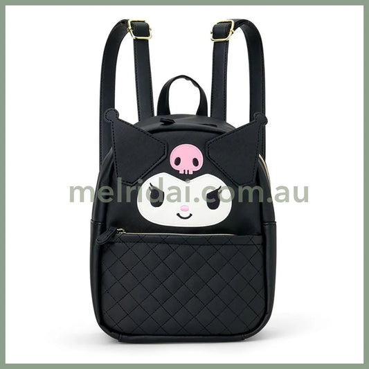SANRIO | Kuromi Face-Shaped Backpack PU Leather 260 x 220 x 125mm