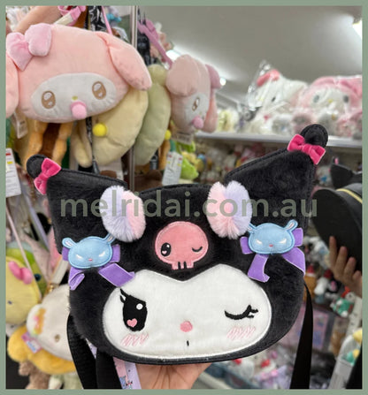 Sanrio | Kuromi Face-Shaped Shoulder Bag 27×7×21Cm (Romantic Room)