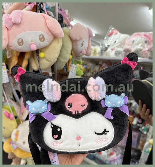 Sanrio | Kuromi Face-Shaped Shoulder Bag 27×7×21Cm (Romantic Room)