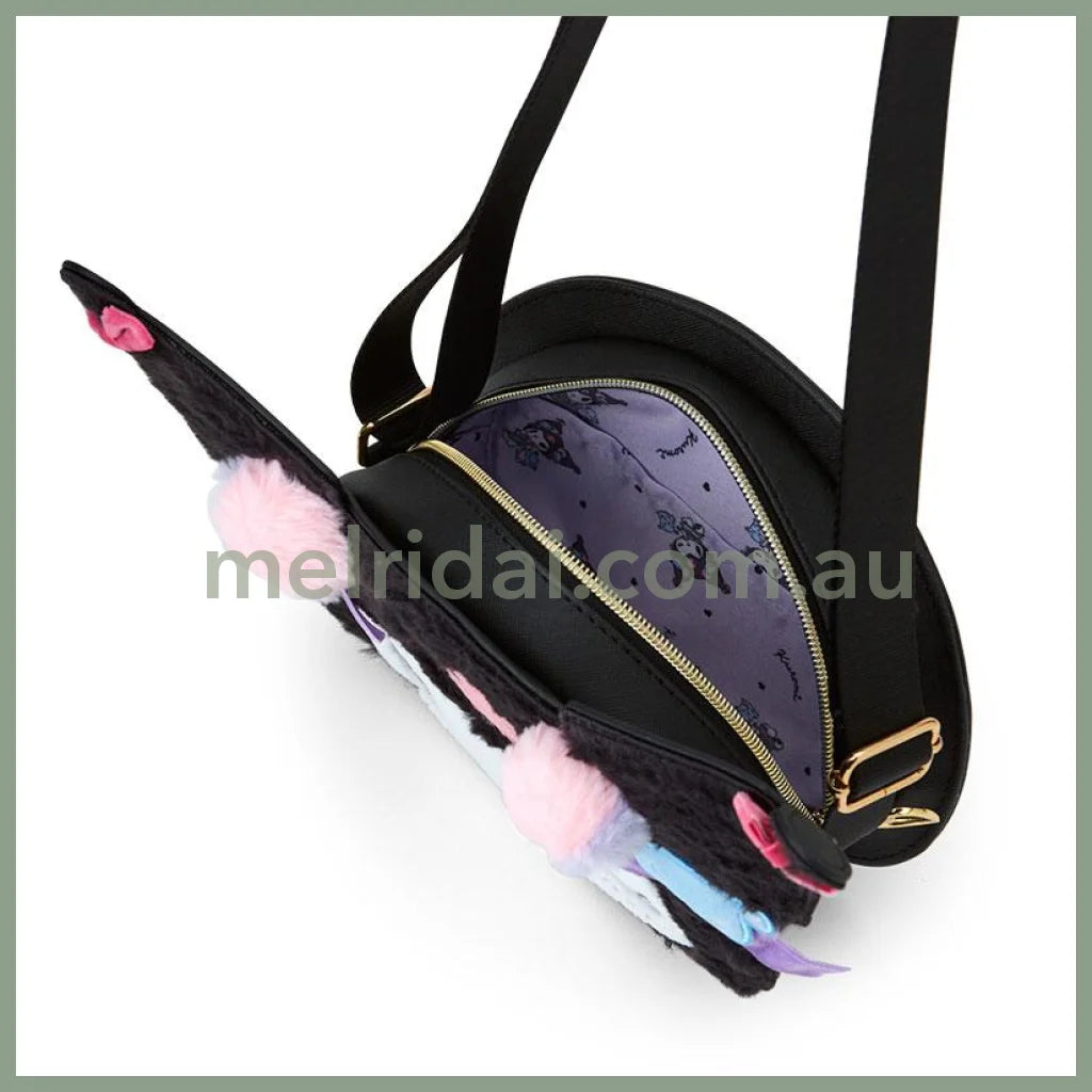 Sanrio | Kuromi Face-Shaped Shoulder Bag 27×7×21Cm (Romantic Room)
