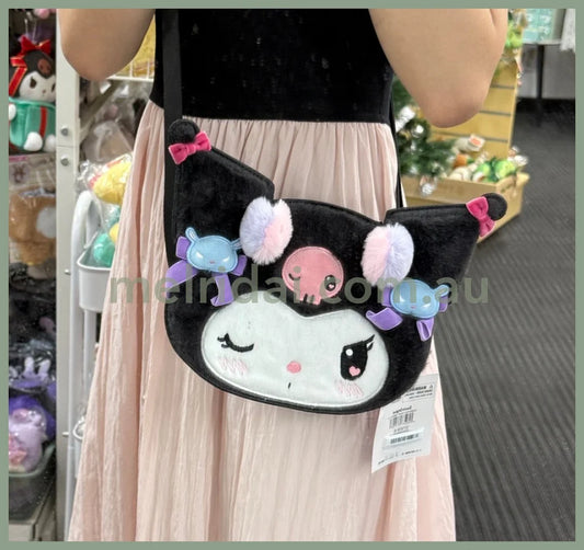 Sanrio | Kuromi Face-Shaped Shoulder Bag 27×7×21Cm (Romantic Room)