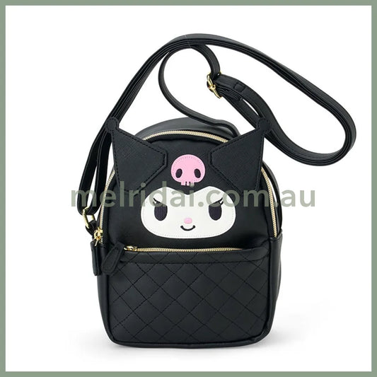 SANRIO | Kuromi Face-Shaped Shoulder Bag PU Leather 175 x 80 x 200mm