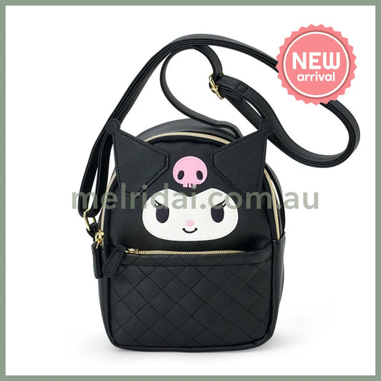 SANRIO | Kuromi Face-Shaped Shoulder Bag PU Leather 175 x 80 x 200mm