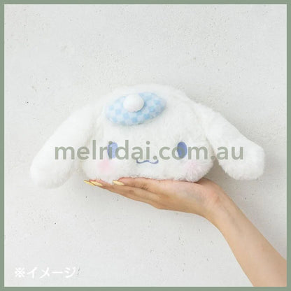 SANRIO | Kuromi Fluffy Face-Shaped Pouch 21.4 x 14.0 x 7.1cm (Nagomi Pastel)