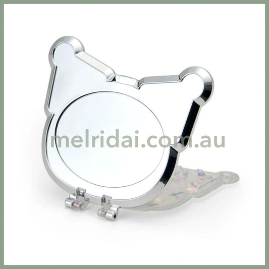 SANRIO | Kuromi Folding Stand Mirror 120×15×75mm (Face Aurora Hologram Sliver)