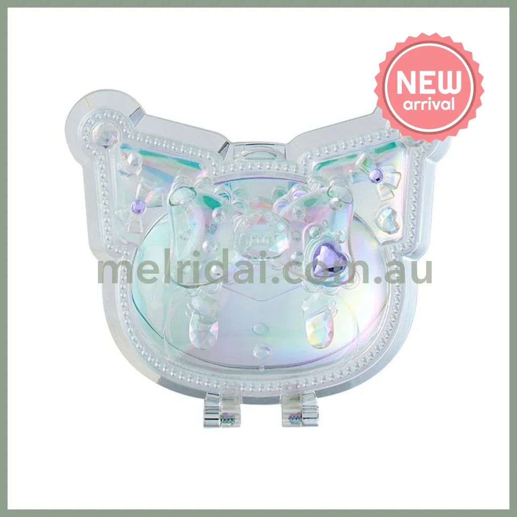 SANRIO | Kuromi Folding Stand Mirror 120×15×75mm (Face Aurora Hologram Sliver)