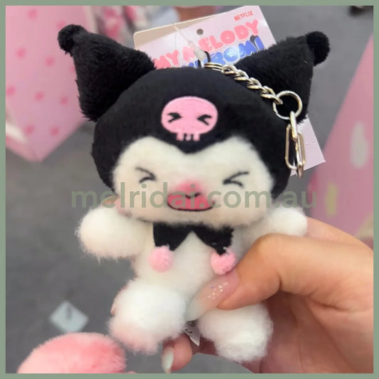 SANRIO | Kuromi Heart Plush Mascot Holder Keychain Bag Charm W10×D12×H5cm (Netflix My Melody & Kuromi)