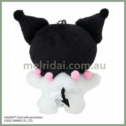 SANRIO | Kuromi Heart Plush Mascot Holder Keychain Bag Charm W10×D12×H5cm (Netflix My Melody & Kuromi)