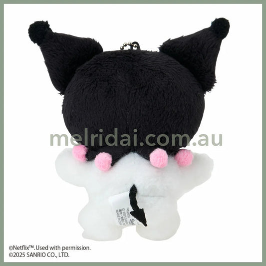 SANRIO | Kuromi Heart Plush Mascot Holder Keychain Bag Charm W10×D12×H5cm (Netflix My Melody & Kuromi)