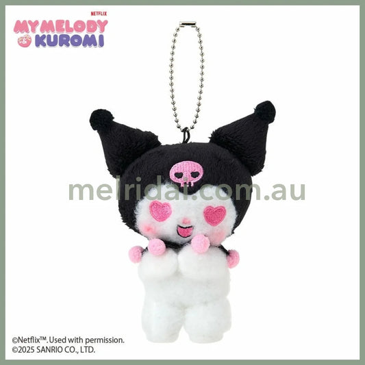 SANRIO | Kuromi Heart Plush Mascot Holder Keychain Bag Charm W9.5×D13×H5cm (Netflix My Melody & Kuromi)